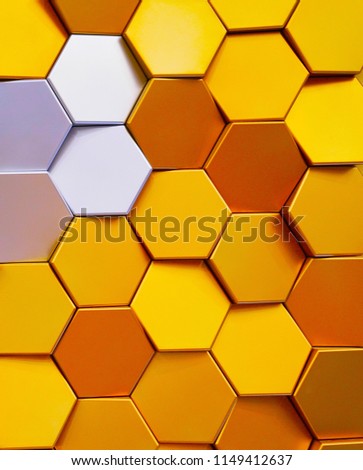 Hexagon honeycomb shape colorful decorative ceramic tiles on wall