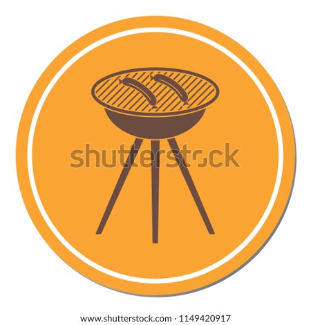 Barbecue sausage icon. Vector illustration.

