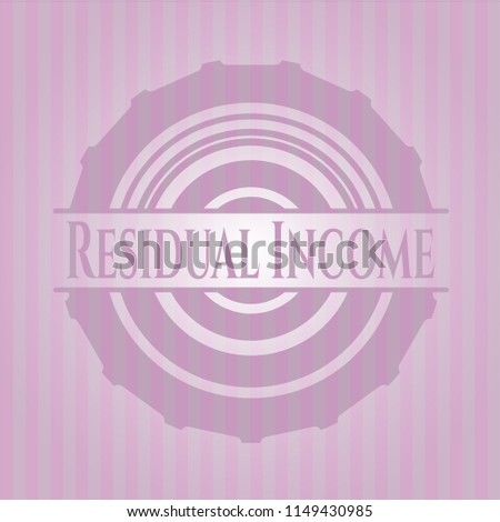 Residual Income pink emblem. Retro
