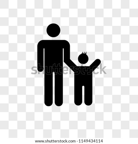 Father with son vector icon on transparent background, Father with son icon
