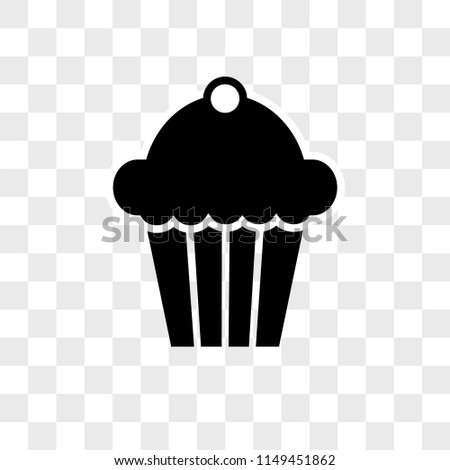 Cupcake vector icon on transparent background, Cupcake icon