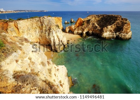 Cliffs at the Algarve coast in Portugal