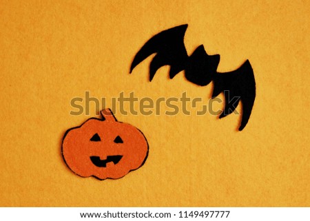 Halloween pumpkin and bat 