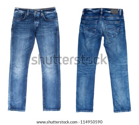 Blue Jeans Isolated on White Royalty-Free Stock Photo #114950590