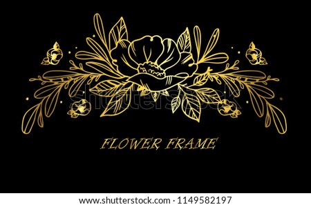 Floral set of very detailed hand-drawn elements. Vector illustration.