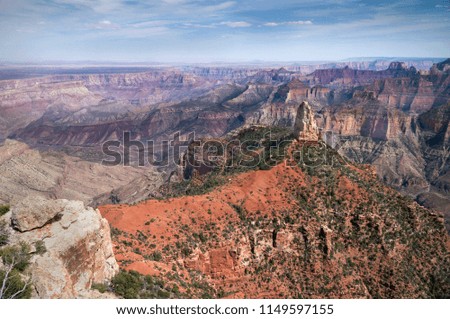 Beautiful view of Grand Canyon National Park from the North Rim of the canyon. USA.