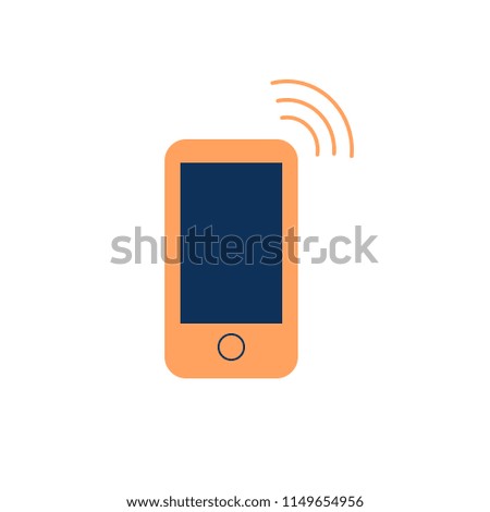 Smartphone icon that rings. Vector illustration