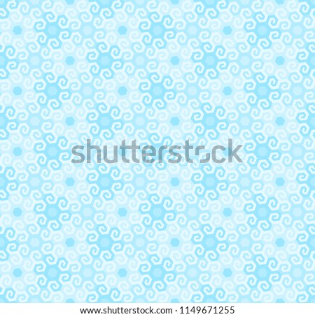 Mosaic from blue snowflakes in techno style. Seamless pattern.