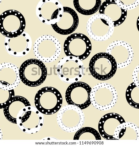 Trendy circle fill in with polka dots pattern seamless pattern vector in modern style for fashion,fabric and all prints 