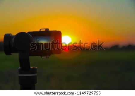 Close up making a time-lapse of sunset
