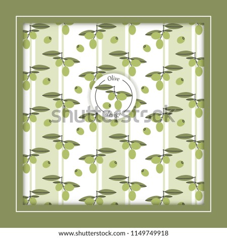 Decorative vector design with green olives