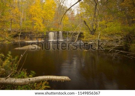 Autumn fall colors landscape waterfall
