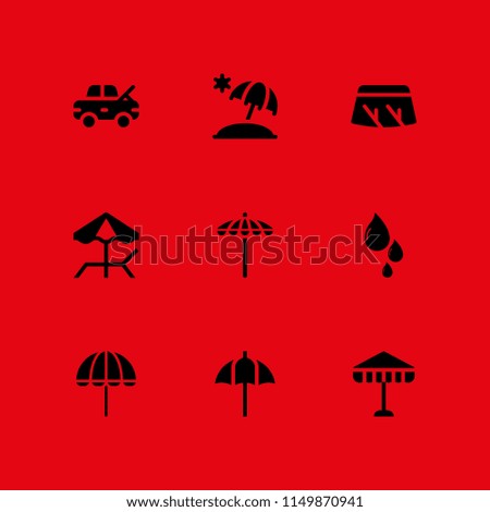 rain icon. 9 rain set with umbrella, wiper, drop and sun umbrella vector icons for web and mobile app