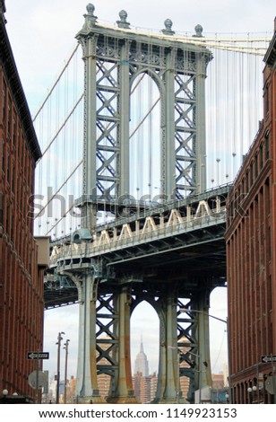 View of Manhattan Bridge from Dumbo Brooklyn