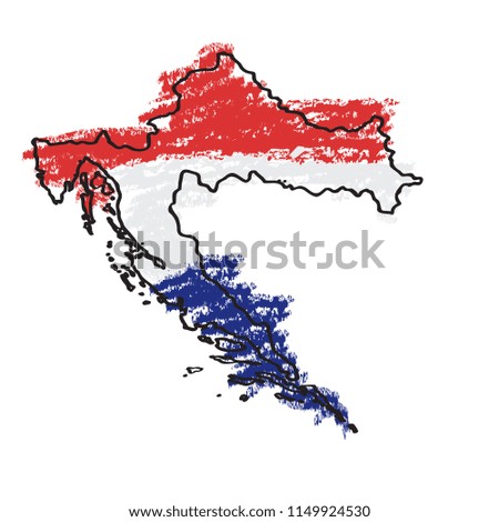 Sketch of a map of Croatia