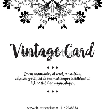 Vintage Greeting Card with Blooming Flowers Vector Illustration