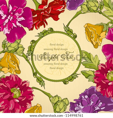 Stylish Floral Invitation card, hand-drawn design