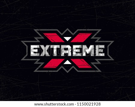 Modern professional vector emblem extreme in black theme Royalty-Free Stock Photo #1150021928