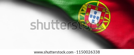 Portugal waving flag on white background
