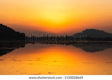 A trip to kashmir. capturing sunset over the famous Dal Lake. 