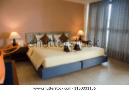 blur bedroom interior for background.can be used for display