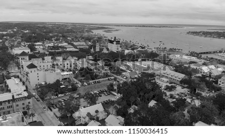 Aerial view of St Augustine, Florida.