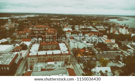 Aerial view of St Augustine, Florida.