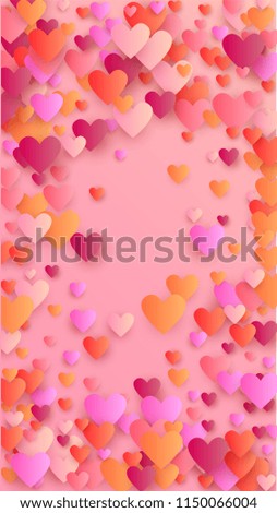  Lovely Pink Hearts Falling on Pink Background. Illustration with Pink Hearts for your Design.
   Valentines Background for Greeting Card, Invitation, Banner, Wallpaper, Flyer.
 Vector illustration