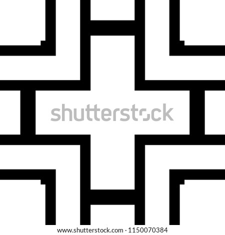 Vector modern tile pattern. Abstract art deco monochrome background