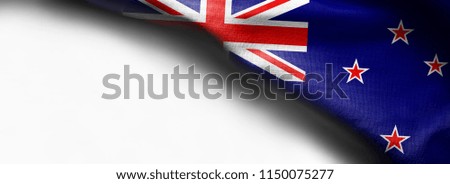 New Zealand waving flag on white background