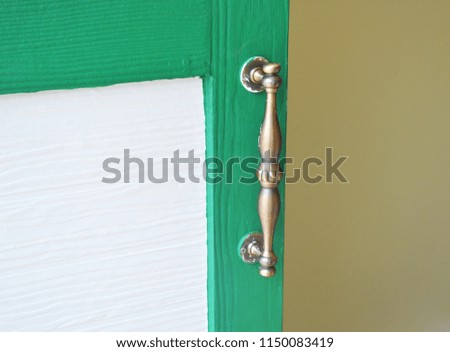 handle door ancient / steel classic of handle door in green and white old door