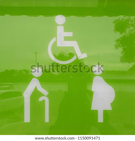 Bathroom symbol for the disabled Old woman and pregnant woman