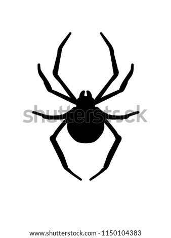 Danger Black spider flat design vector icon. Spider logo template. Stock Image spider silhouette illustration for apps or websites.