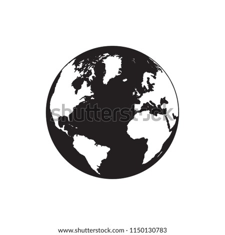 Earth icon in fashionable flat style, isolated on white background. Symbol of the world globe for your website design, logo, interface. Vector illustration