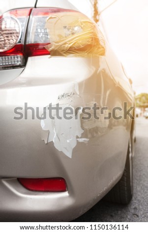 Details Of A Car In An Accident with crack colour texture ,Insurance, Soft Focus, Light Effect.
