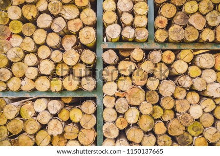 Pile of wood logs for winter, wooden background, stack of wood background.