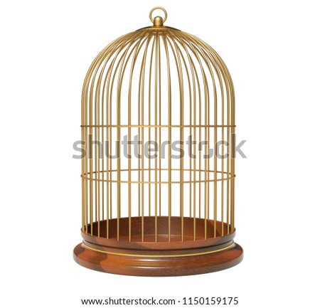 Birdcage isolated on white background Royalty-Free Stock Photo #1150159175