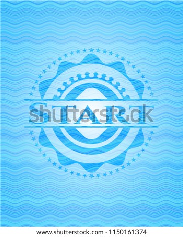 Start light blue water wave emblem.