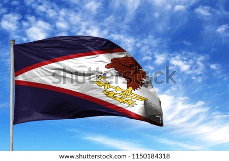 National flag of American Samoa on a flagpole