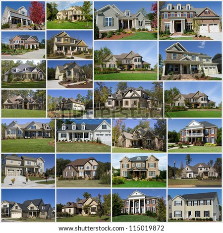 A photo collage of multiple suburban homes