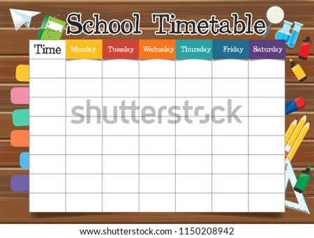 School timetable template Royalty-Free Stock Photo #1150208942