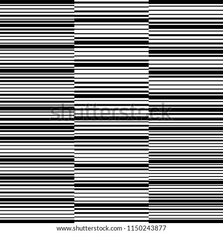 Striped line pattern vector background of seamless black and white abstract stripe for textile or wrapping paper