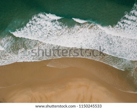 fantastic ocean waves on the beautiful coast of portugal. Aerial view