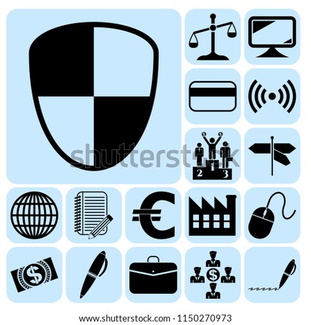 Set of 17 business icons, pictograms, symbols. Collection. Amazing desing. Vector Illustration.