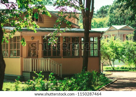 Wooden small house in the garden