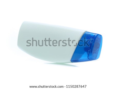 white Plastic bottle of shampoo isolated on white background