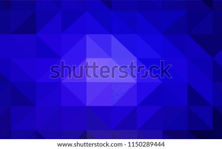 Dark BLUE vector abstract mosaic background. Geometric illustration in Origami style with gradient.  Pattern for a brand book's backdrop.