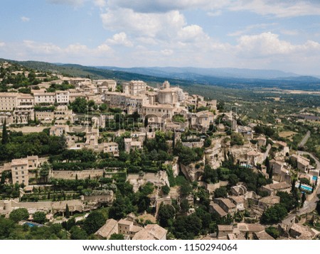 Aerial view to Ancient village of Gordes in Provence, France