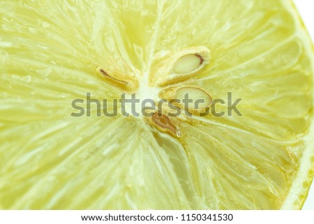 Close up sliced lime isolate on white background
