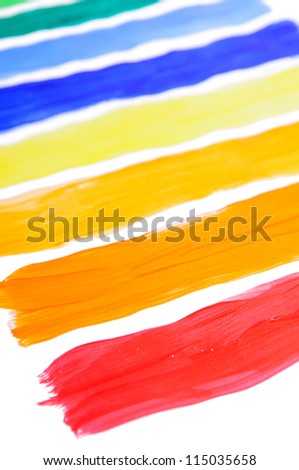 Rainbow different brush strokes collection